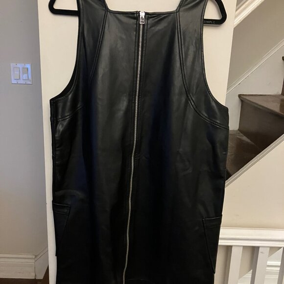 Maeve Black Leather Jumper Minidress NWT - Picture 3 of 9